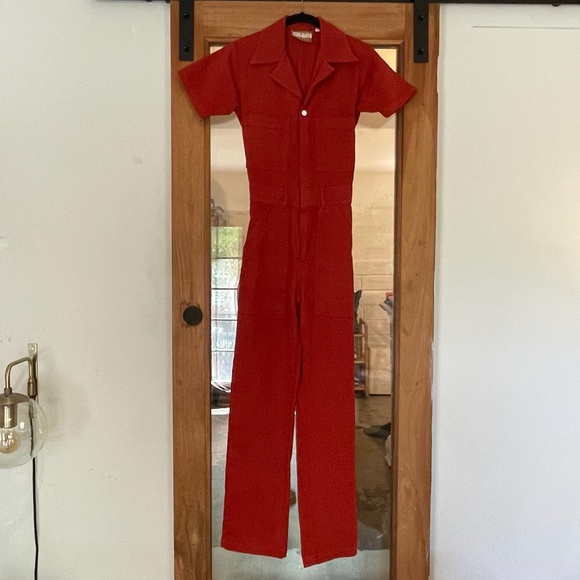 Big Bud Press Short-Sleeve Jumpsuit in Paprika (Red) - Picture 2 of 6